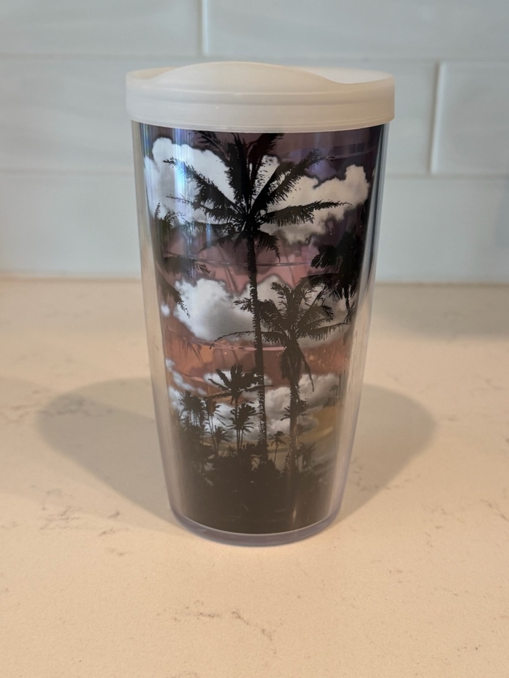 16 oz Tervis Palm Tree Sunset Travel Tumbler - White Lid